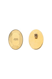 Alexander Mcqueen Stud Earrings With Faceted Stone   Gold