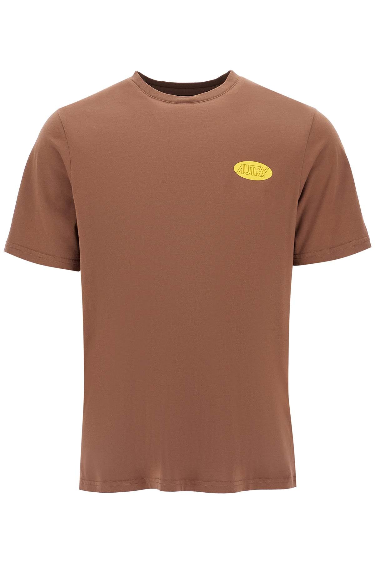 Autry Relaxed Fit Logo Print T Shirt   Brown