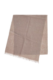 Brunello Cucinelli Cashmere And Silk Scarf With Sequins.   Beige