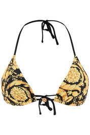 Versace Barocco Triangle Bikini Top   Yellow