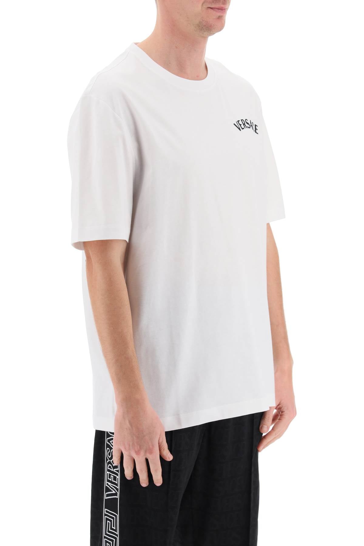 Versace Milano Stamp Crew Neck T Shirt   White