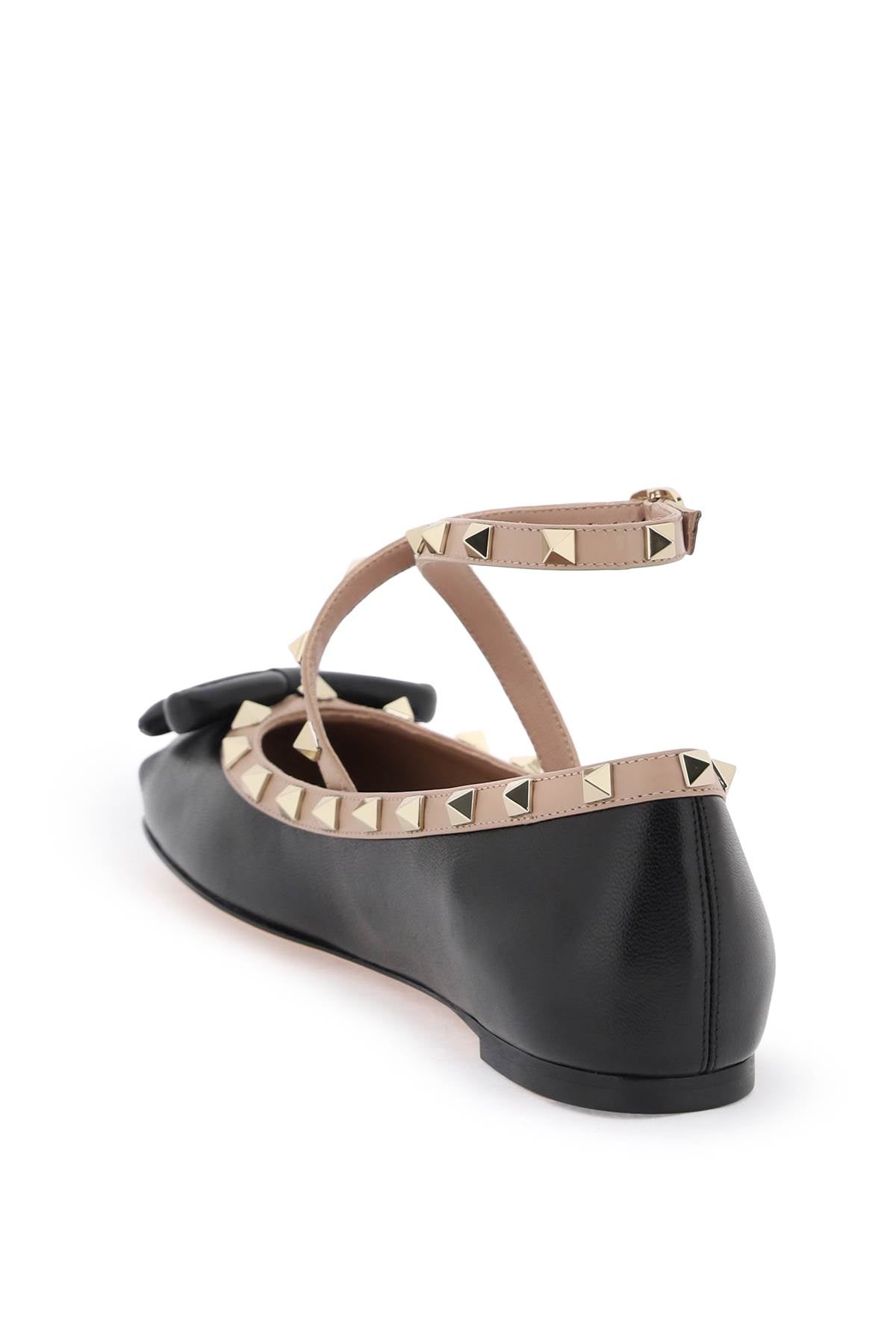 Valentino Garavani Silk Rockstud Ballet Flats   Black