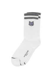 Maison Kitsune Bold Fox Head Socks   White