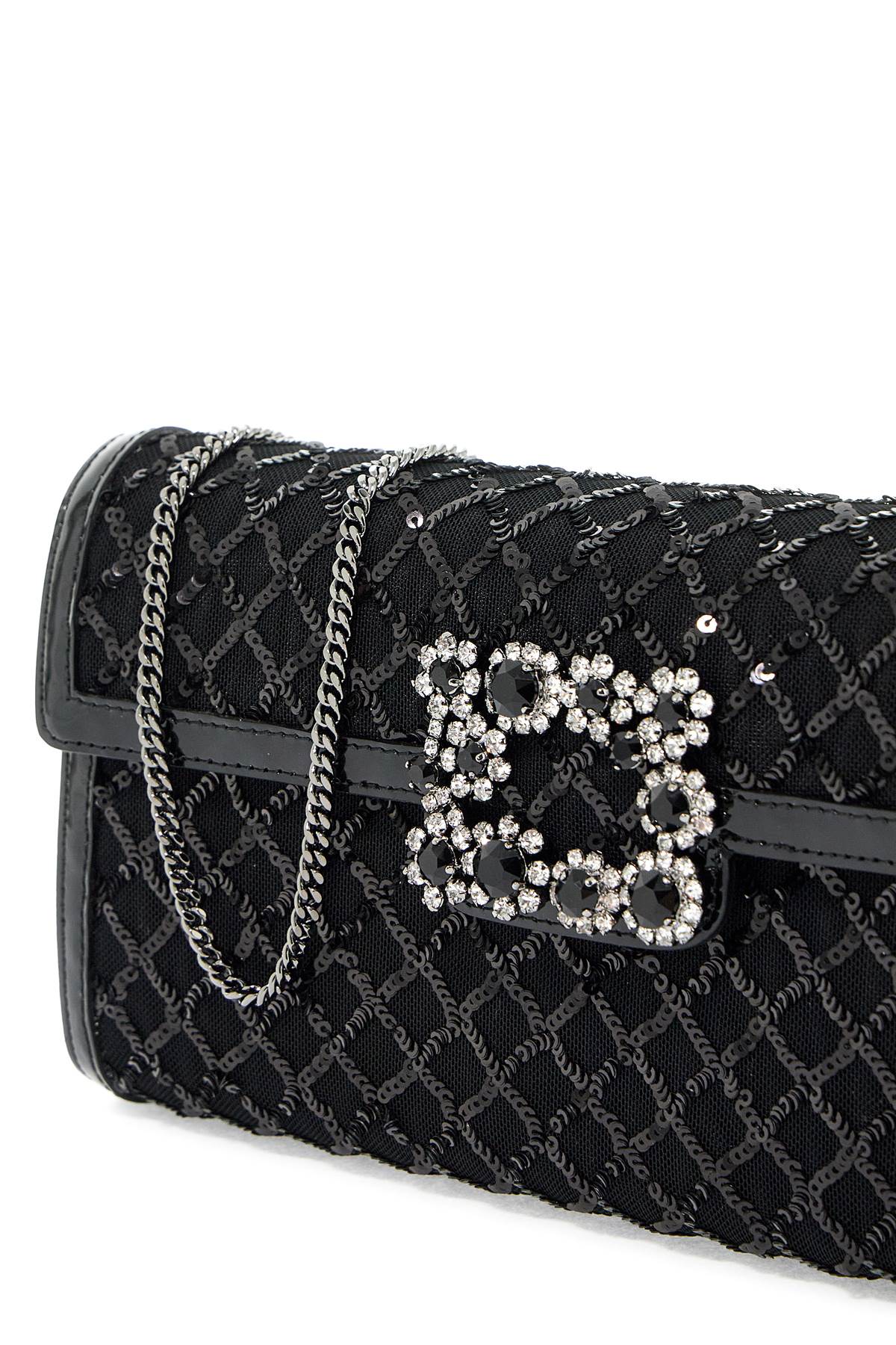 Roger Vivier "flower Buckle Envelope   Black