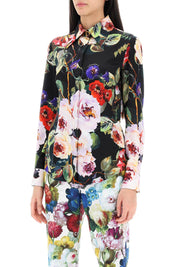 Dolce & Gabbana Rose Garden Shirt In Satin   Multicolor