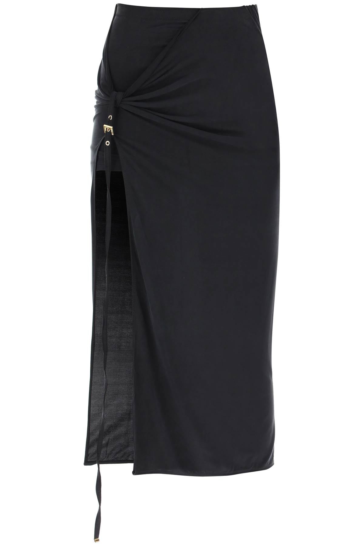 Jacquemus La Jupe Pareo Croissant Midi Skirt   Black