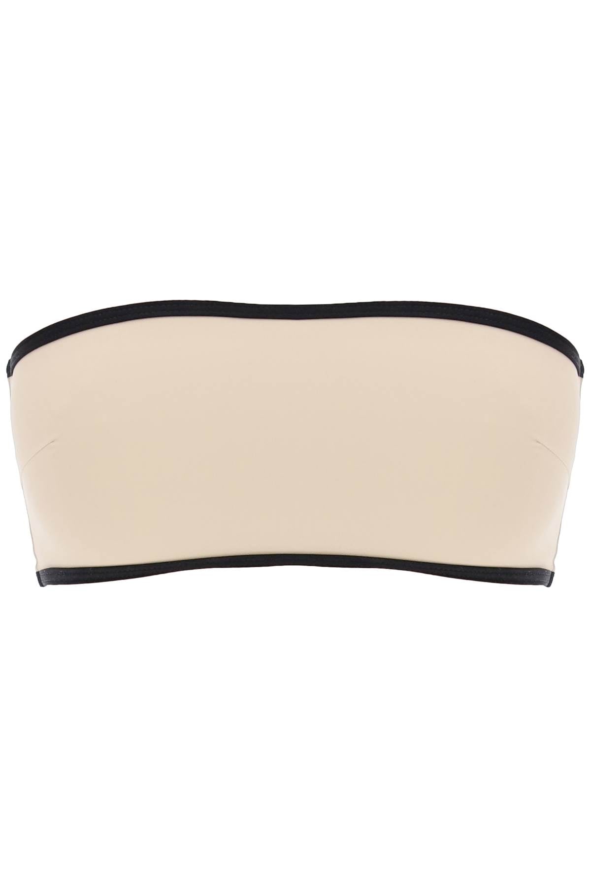 Toteme Strapless Bikini Top With Contrasting Edges   Beige