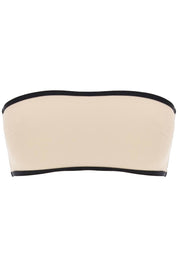 Toteme Strapless Bikini Top With Contrasting Edges   Beige