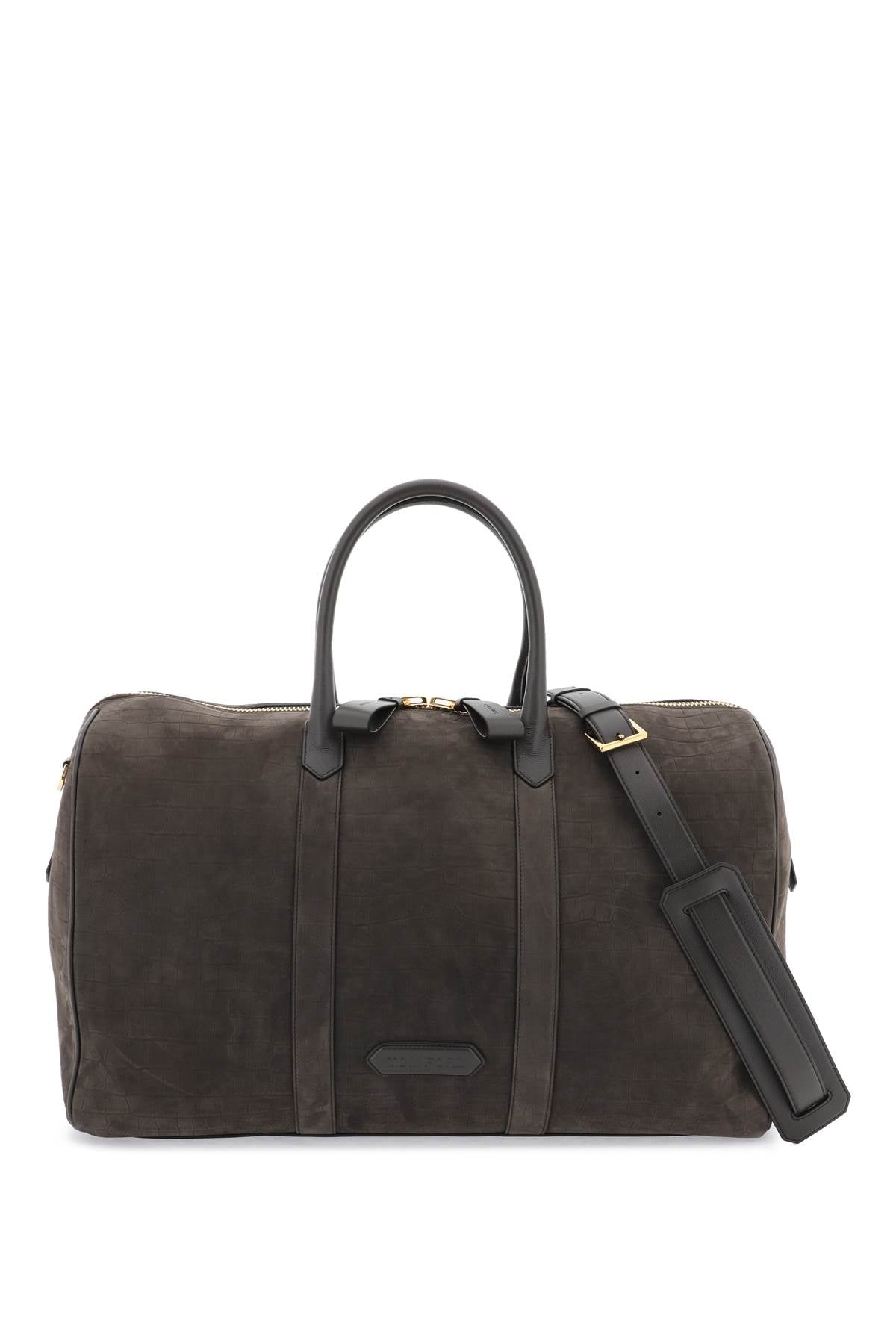 Tom Ford Suede Duffle Bag   Brown