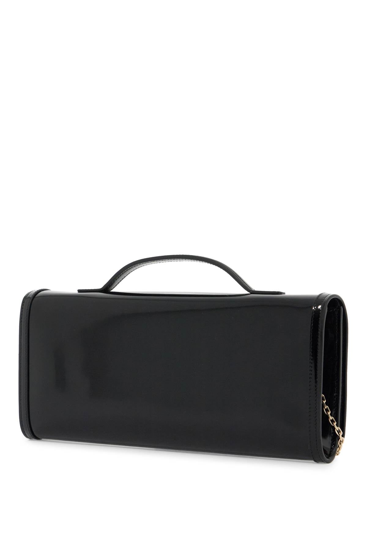 Roger Vivier Brushed Leather Belle Vivier Clutch Bag   Black