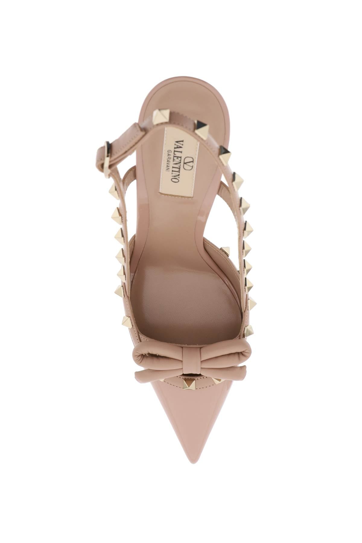 Valentino Garavani Rockstud Bow Slingback Pumps   Beige