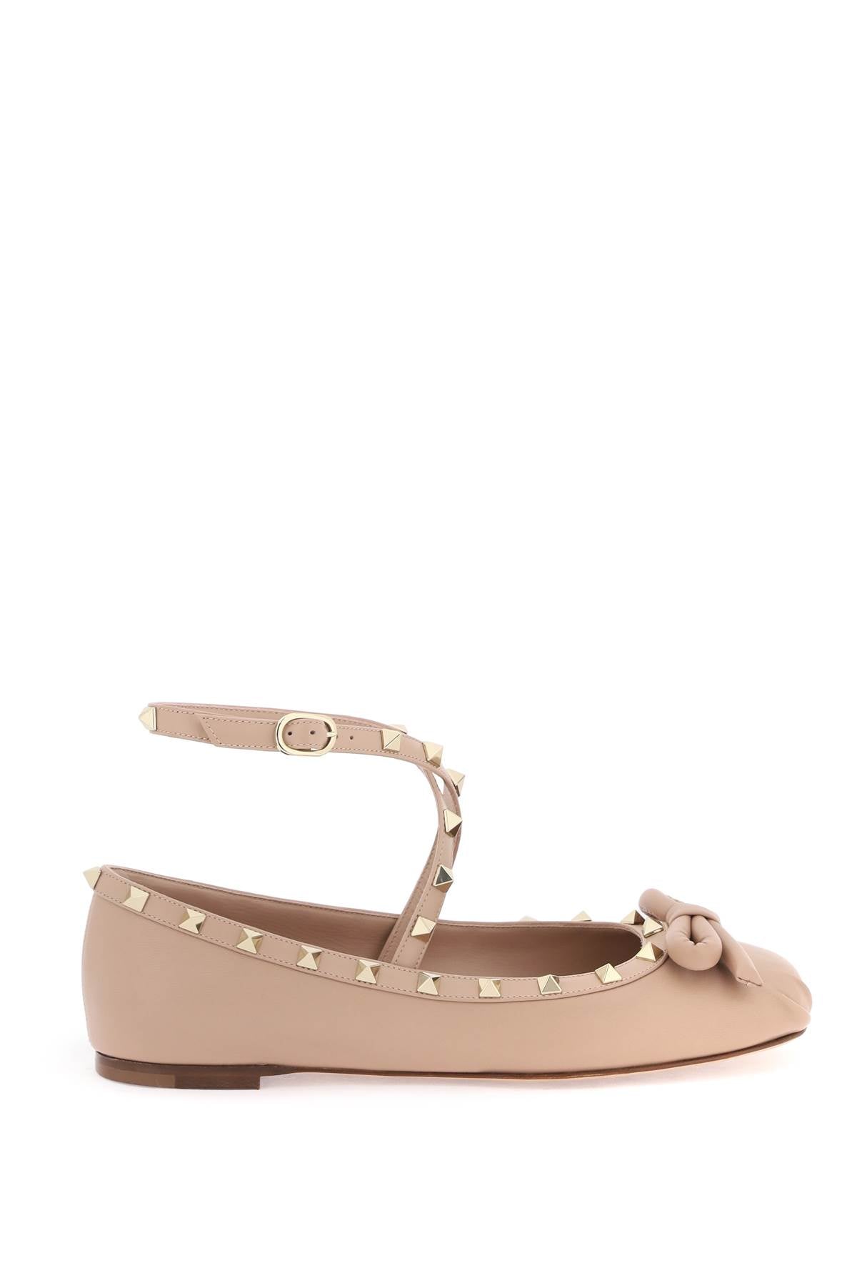 Valentino Garavani Silk Rockstud Ballet Flats   Pink