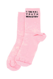 Liberal Youth Ministry Logo Sport Socks   Pink