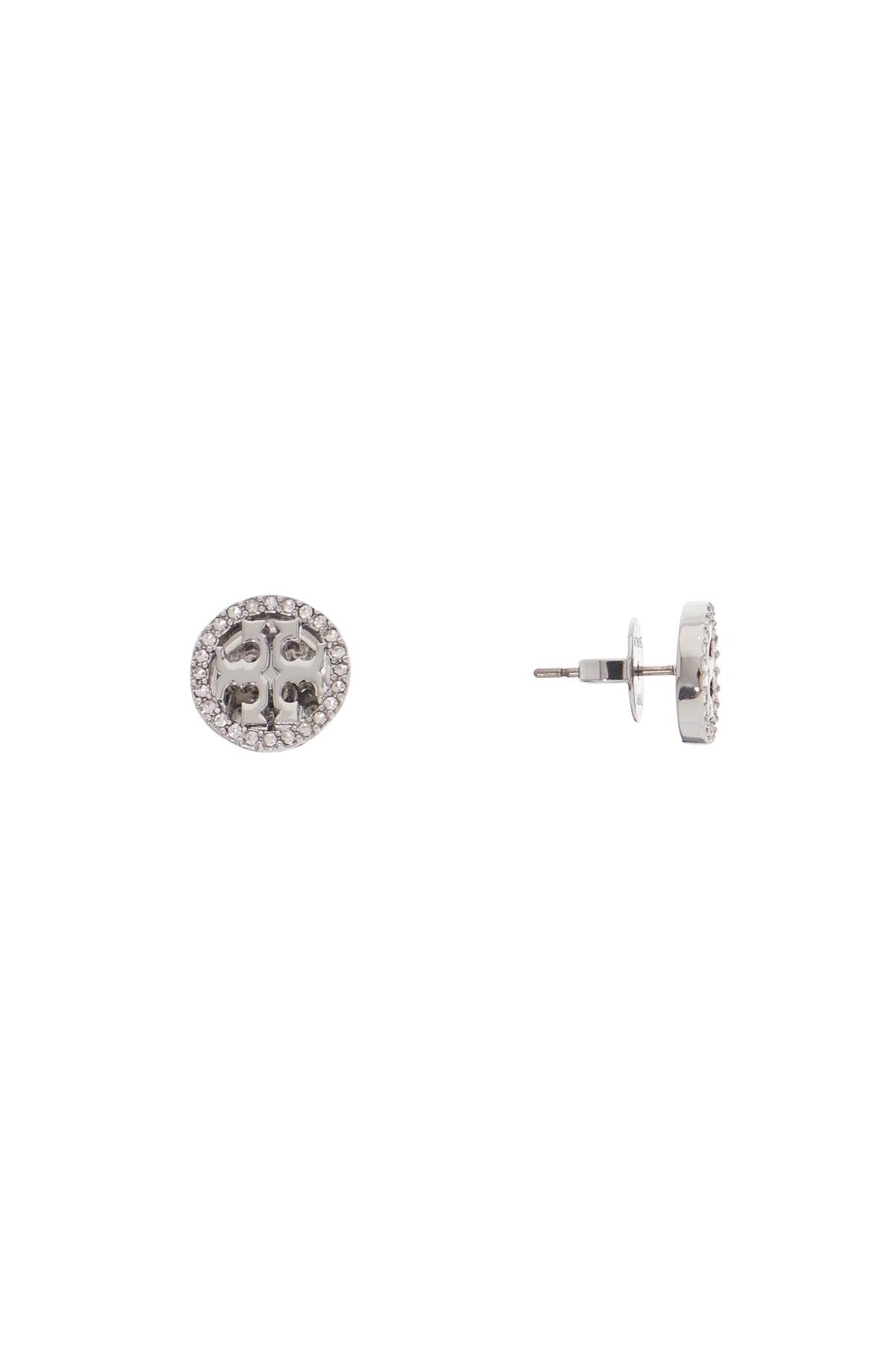 Tory Burch Miller Pavé Stud Earrings   Silver