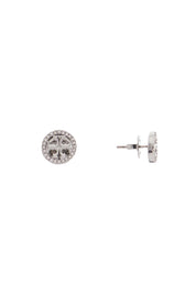 Tory Burch Miller Pavé Stud Earrings   Silver