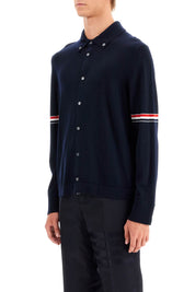 Thom Browne Wool Button Down Cardigan For   Blue