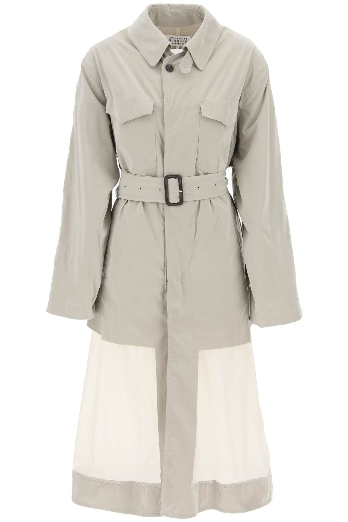 Maison Margiela Reversible Trench Coat With Déco   Neutral