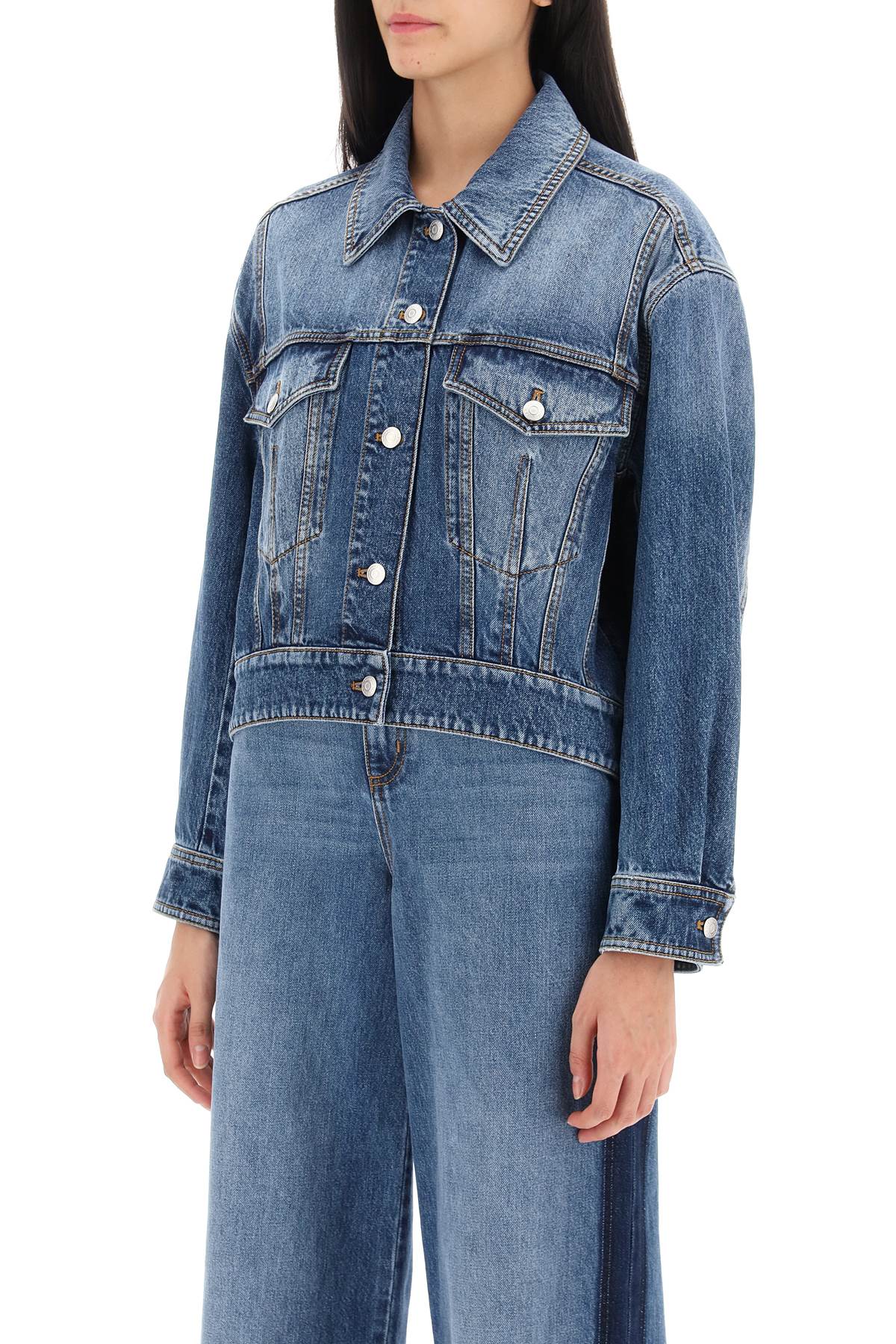 Alexander Mcqueen Denim Cocoon Jacket   Blue