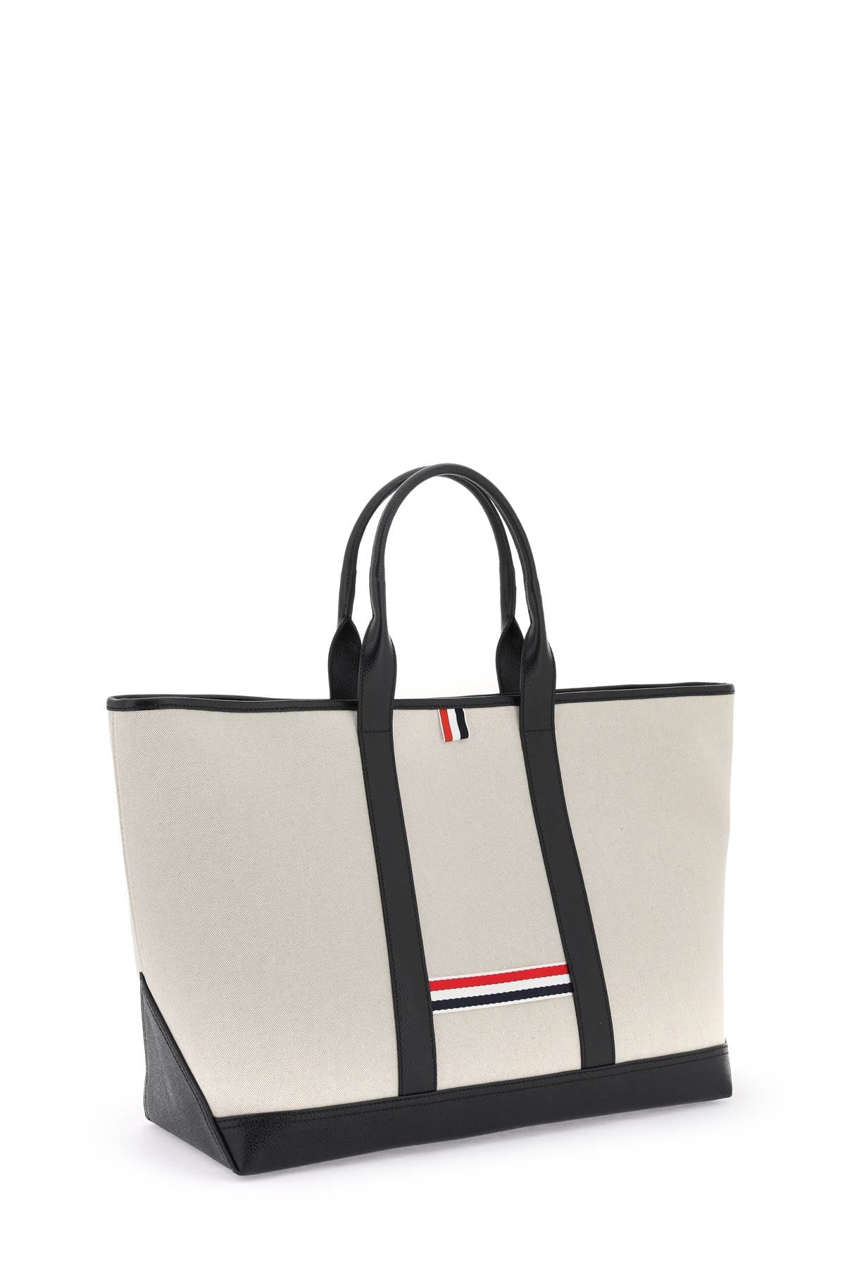 Thom Browne Interlock Medium Tote Bag   Black