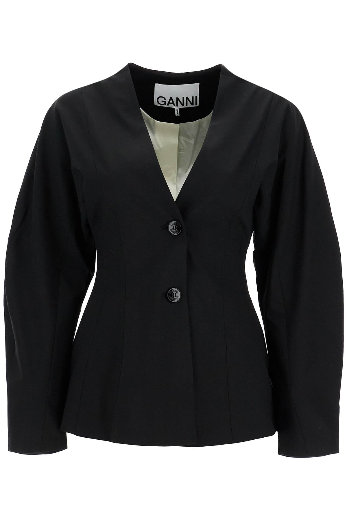 Ganni Lightweight Fitted Jacket   Black