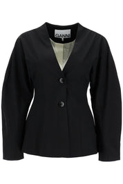 Ganni Lightweight Fitted Jacket   Black