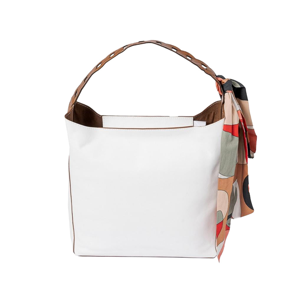 Roberta Gandolfi Alice Calfskin Top Handle Bag with Foulard