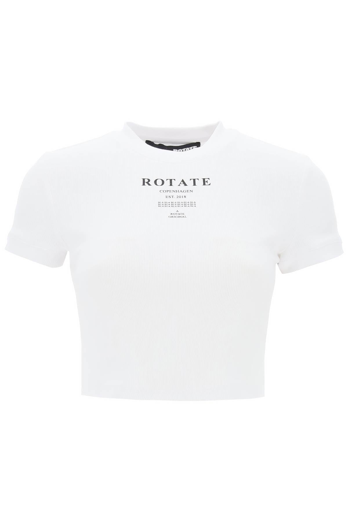 Rotate "cropped Ribbed T Shirt   White