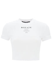 Rotate "cropped Ribbed T Shirt   White