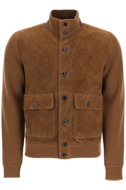 Tom Ford Knit And Suede Blouson   Brown