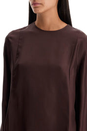 Loulou Studio Silk Adalyn Blouse   Brown