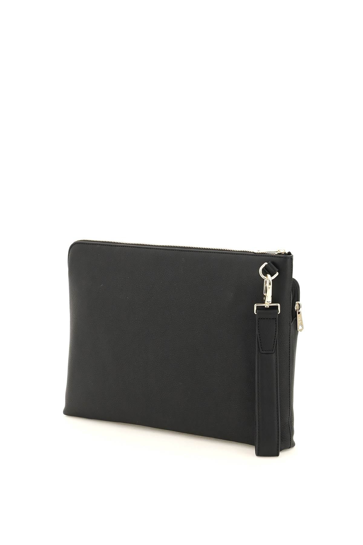 Paul Smith Signture Stripe Leather Pouch   Black