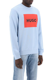 Hugo Duragol Logo Box Sweatshirt   Light Blue