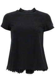 Sacai Pleated Back T Shirt   Black