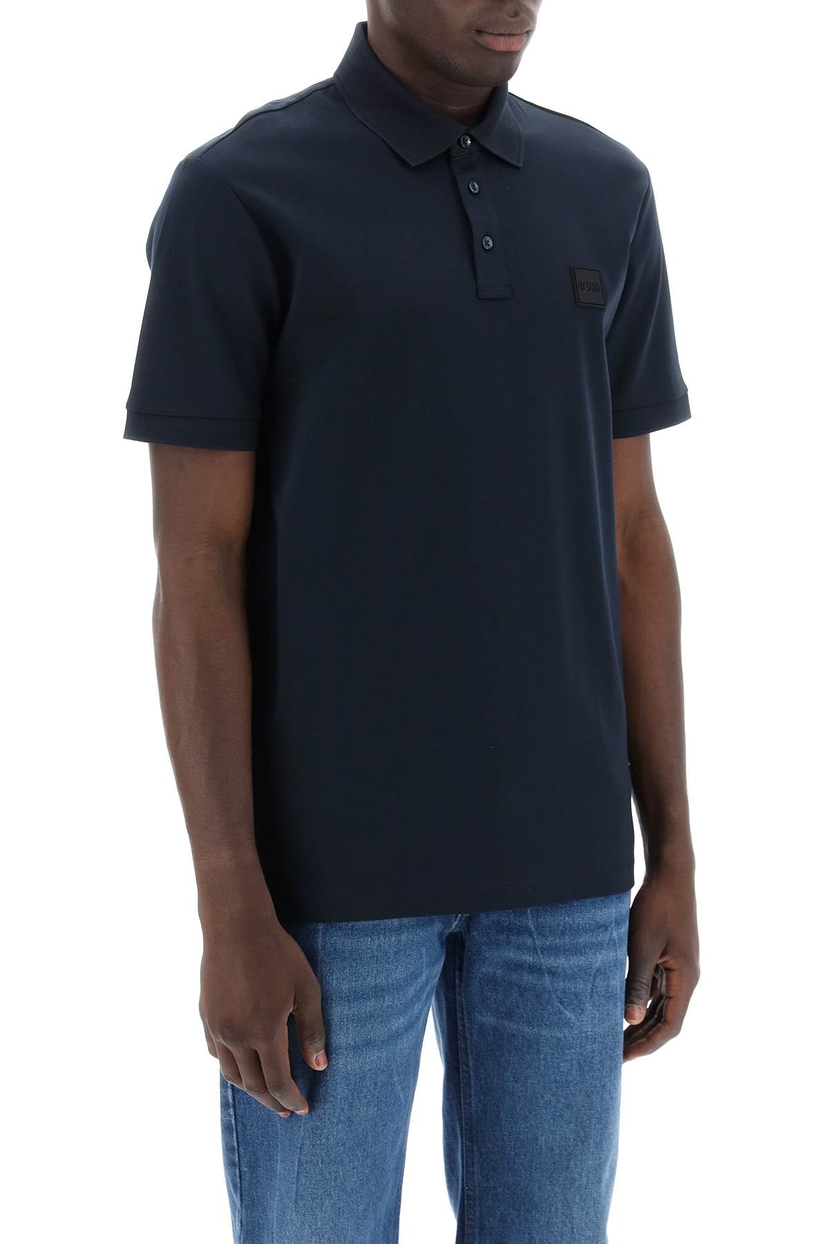 Boss Mercerized Cotton Polo Shirt   Blue