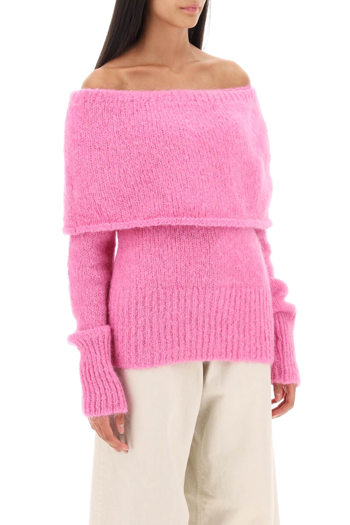 Saks Potts 'Skylar' Off Shoulder Sweater   Fuchsia