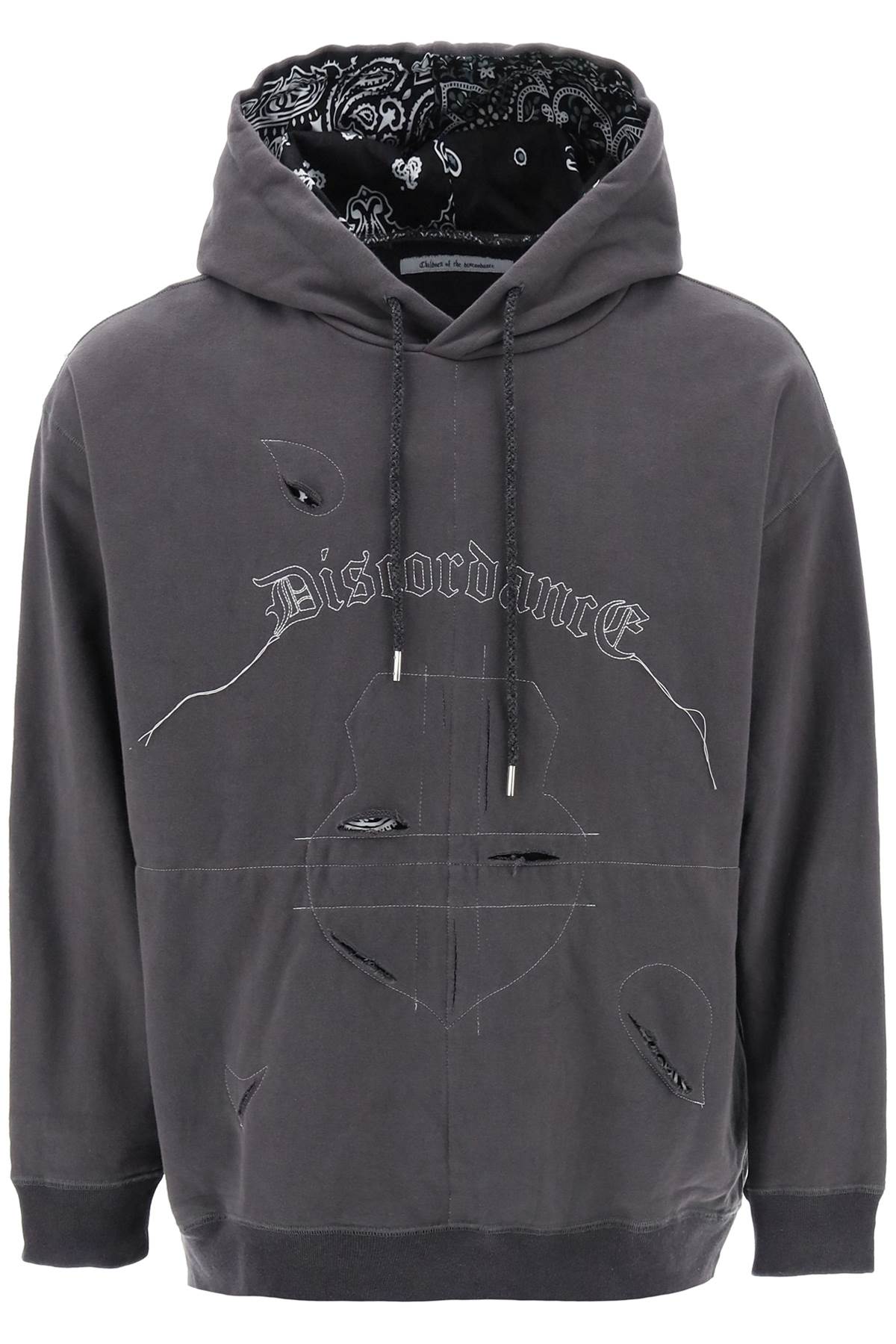 Children Of The Discordance Hoodie With Bandana Detailing   Grey