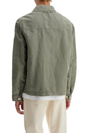 Brunello Cucinelli Linen And Cotton Gabardine Overshirt   Khaki