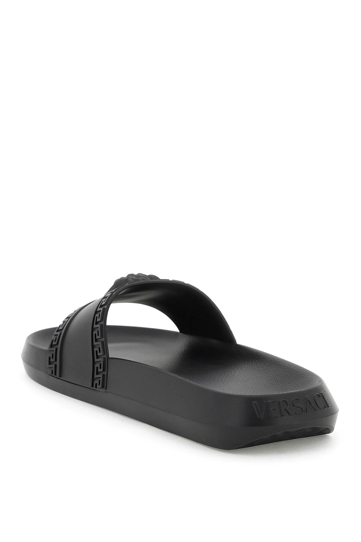 Versace Palazzo Rubber Slides   Black