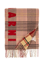 Marni Double Check Wool Scarf In 8   Pink