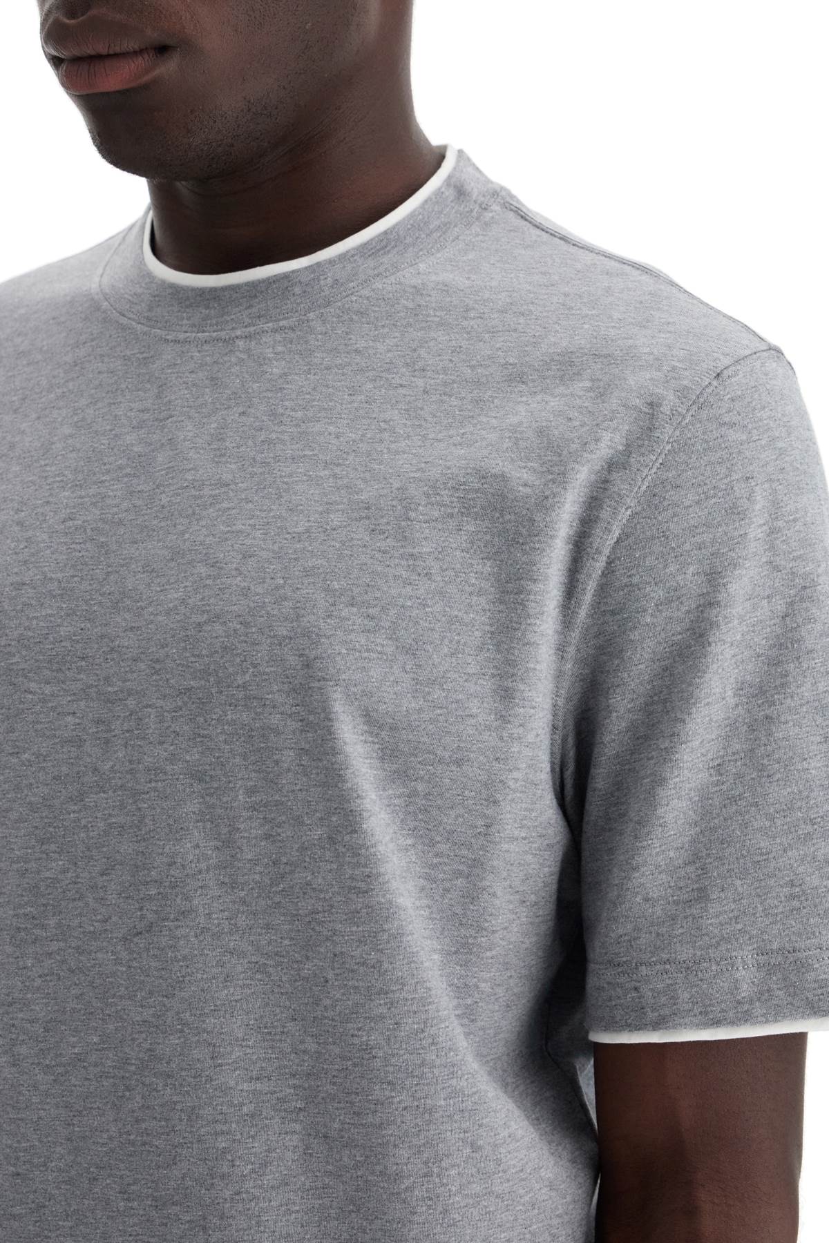 Brunello Cucinelli Layered Effect T Shirt   Grey