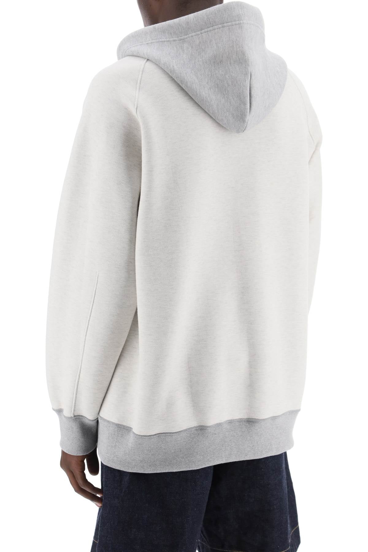 Sacai Hooded Sweatshirt With Reverse   Grey