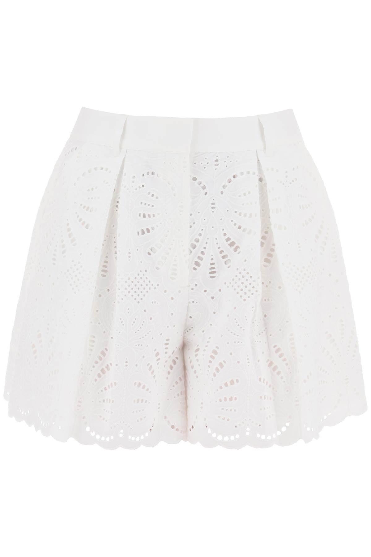 Self Portrait Lace Sangallo Shorts For   White