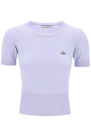 Vivienne Westwood Bea Short Sleeve Sweater With Orb Embroidery   Purple