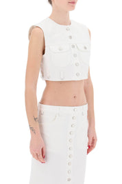 Courreges Multiflex Cropped Denim   White