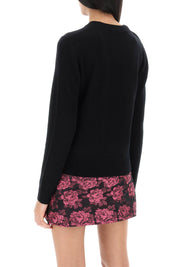 Ganni Sweater With Butterfly Buttons   Black