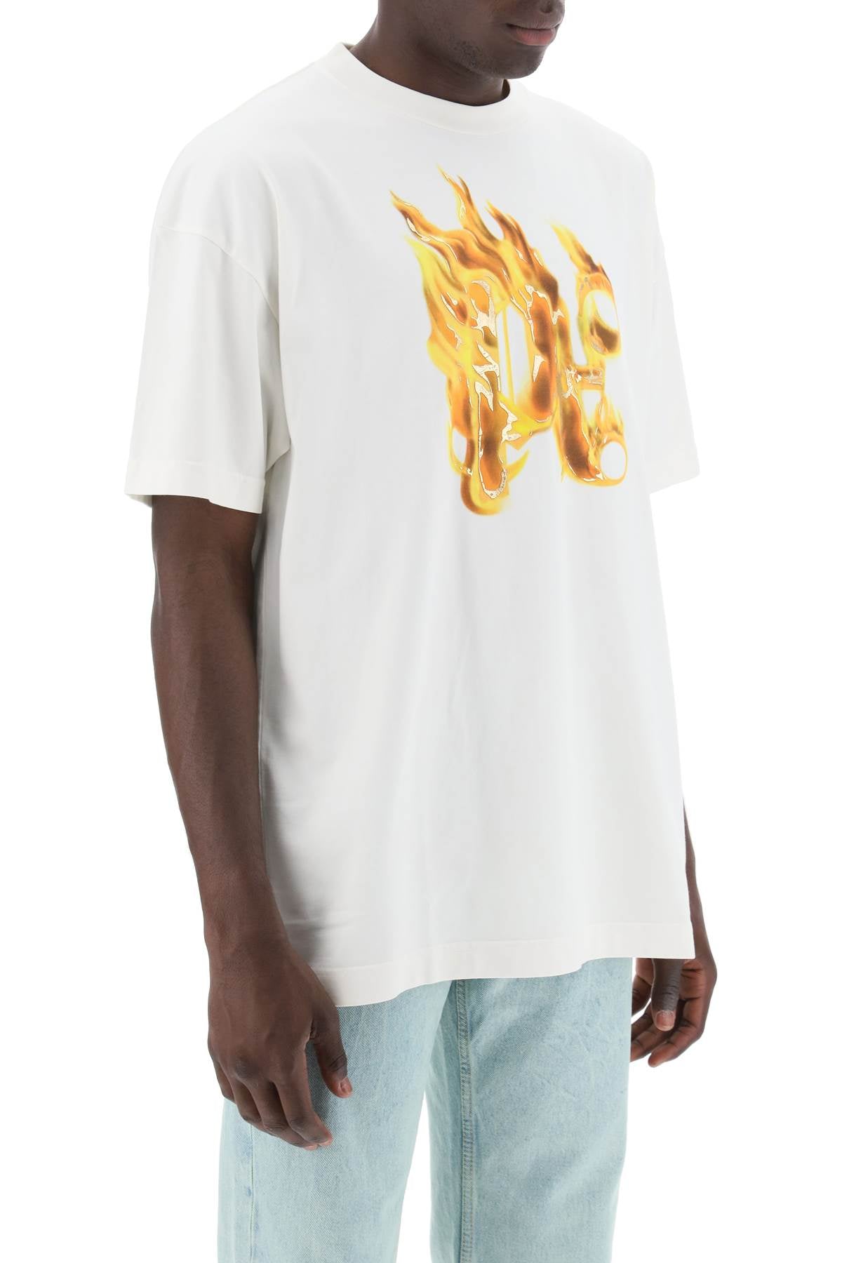 Palm Angels Replace With Double Quoteburning Monogram T   White