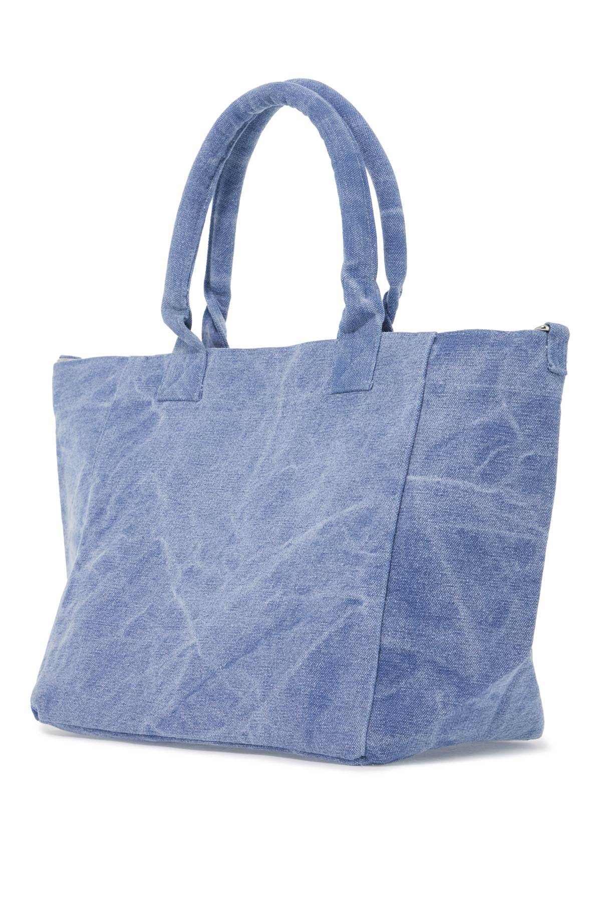 Ganni Sponge Logo Tote Bag With Nine Words   Blue