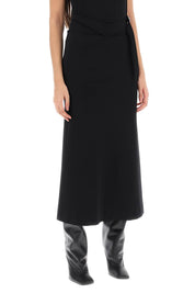 The Attico Midi Skirt With Cut Out Waist   Black