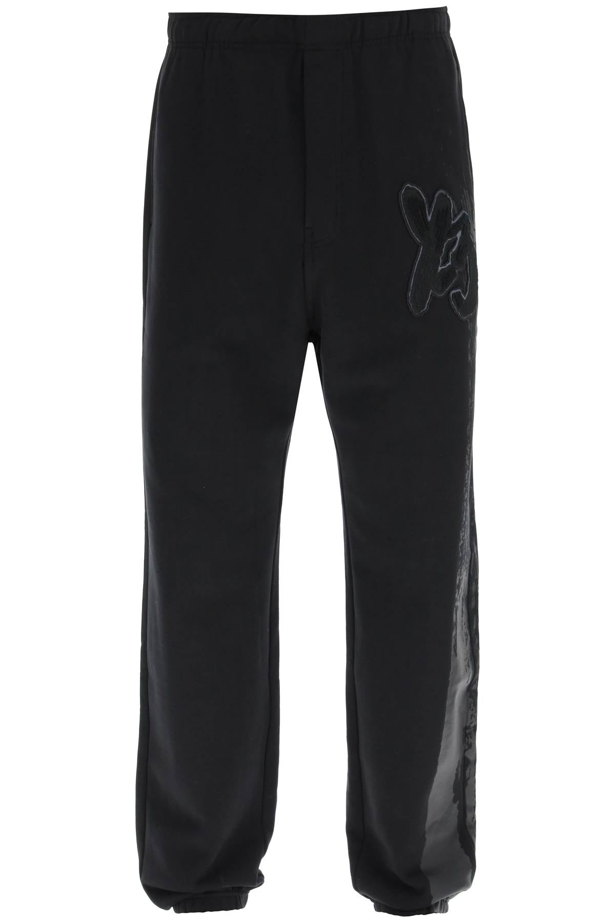 Y 3 Jogger Pants With Coated Detail   Black