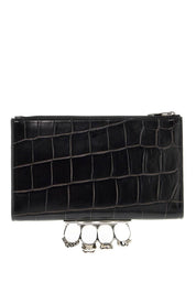 Alexander Mcqueen Four Rings Pouch   Black